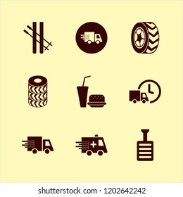 fast icon. fast vector icons set pedal, car wheels, car wheel and ambulance car