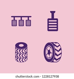 fast icon. fast vector icons set car wheels, car wheel, pedals and pedal