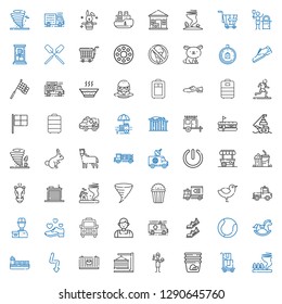 fast icons set. Collection of fast with tornado, delivery, container, burguer, cargo, flash, ship, horse, tennis, shoes, ambulance, salesman. Editable and scalable fast icons.