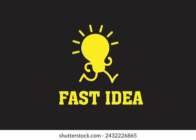 Fast Idea bulb logo design template file eps