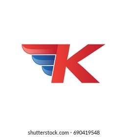 fast initial letter K logo vector
