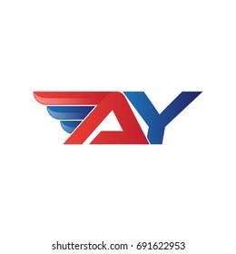 Fast Initial Letter Logo Vector Wing