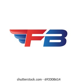 fast initial letter logo vector wing