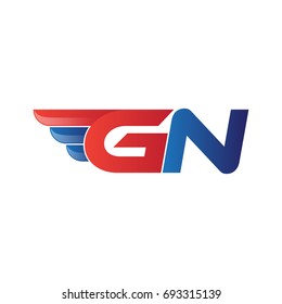 fast initial letter logo vector wing