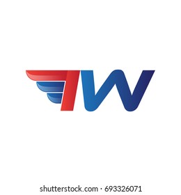 fast initial letter logo vector wing