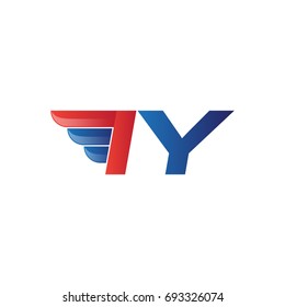 fast initial letter logo vector wing