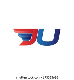 fast initial letter logo vector wing