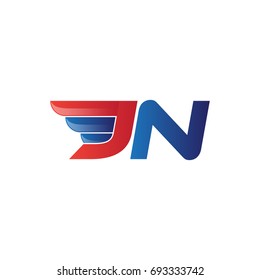 fast initial letter logo vector wing