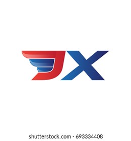 fast initial letter logo vector wing