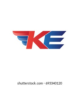 fast initial letter logo vector wing