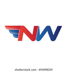 fast initial letter logo vector wing