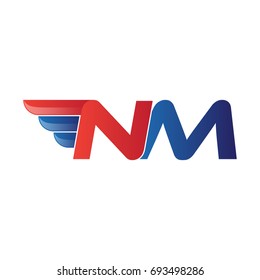 fast initial letter logo vector wing