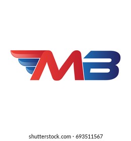 fast initial letter logo vector wing