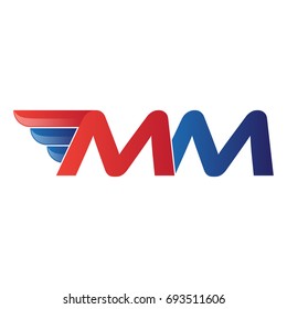 fast initial letter logo vector wing