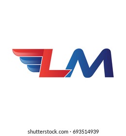 fast initial letter logo vector wing