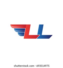 fast initial letter logo vector wing