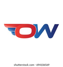 fast initial letter logo vector wing