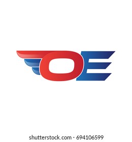 fast initial letter logo vector wing