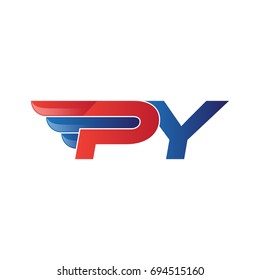 fast initial letter logo vector wing