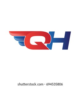 fast initial letter logo vector wing