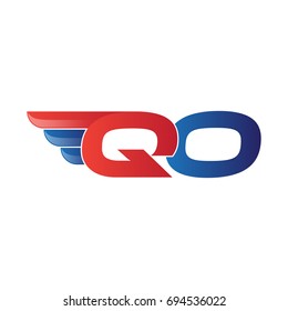 fast initial letter logo vector wing