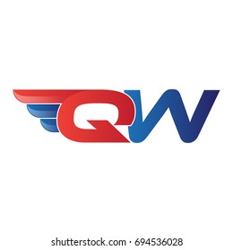 fast initial letter logo vector wing