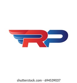fast initial letter logo vector wing