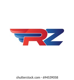 fast initial letter logo vector wing