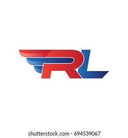 fast initial letter logo vector wing