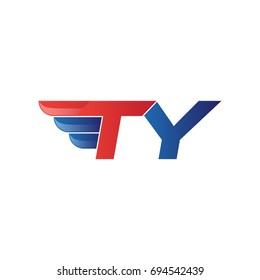 fast initial letter logo vector wing