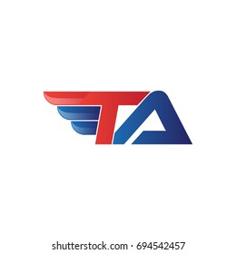 fast initial letter logo vector wing