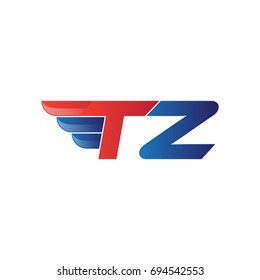 fast initial letter logo vector wing