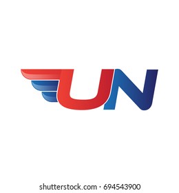 fast initial letter logo vector wing