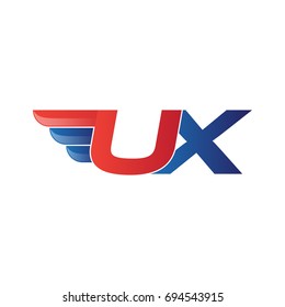 fast initial letter logo vector wing