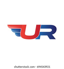 fast initial letter logo vector wing