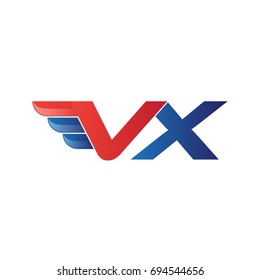 fast initial letter logo vector wing