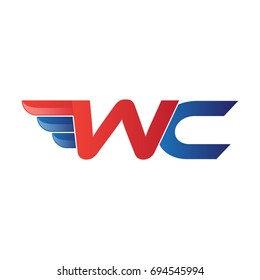 fast initial letter logo vector wing