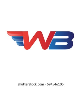 fast initial letter logo vector wing