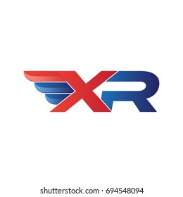 fast initial letter logo vector wing