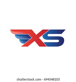 fast initial letter logo vector wing