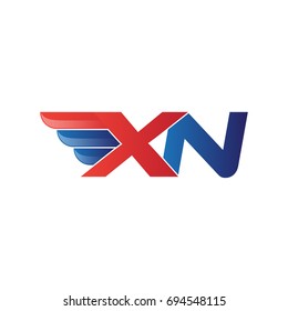 fast initial letter logo vector wing
