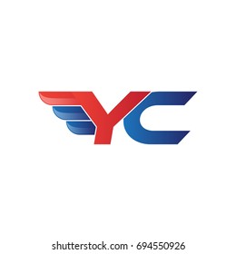 fast initial letter logo vector wing