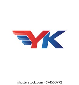 fast initial letter logo vector wing