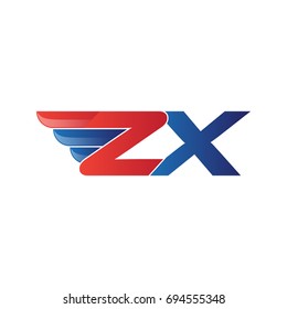 fast initial letter logo vector wing
