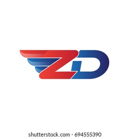 fast initial letter logo vector wing