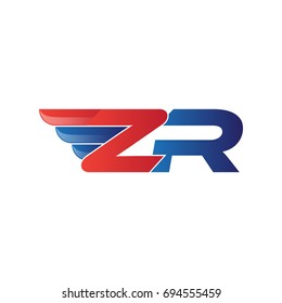 fast initial letter logo vector wing