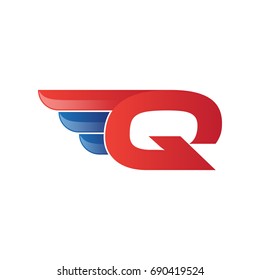 fast initial letter Q logo vector