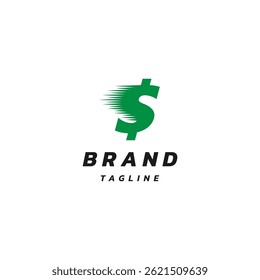 Fast Initial S Letter Dollar Logo Design. Dollar Currency Symbol With Speed Line Logo Design.