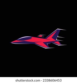 Fast Jet Silhouette Vector, Retro Logo, Vintage, Minimalism, jet line Art, Outdoor Logo, jet illustration, E Sport, Transportation, Fast Jet, Modern Design