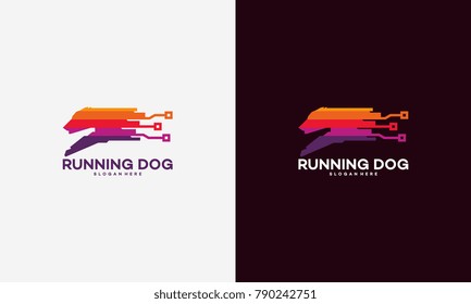 Fast jumping dog logo vector, Dog Training logo template designs